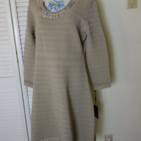 Karl Lagerfeld Gold Dress size XL NWT - Picture 4 of 12